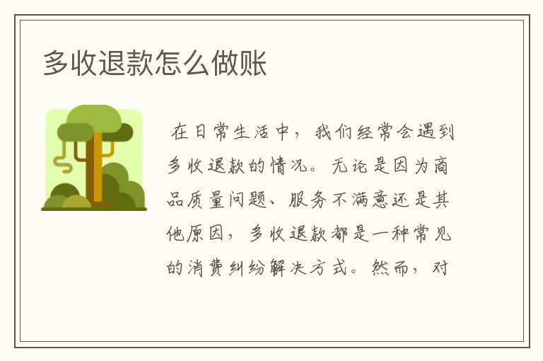 多收退款怎么做账