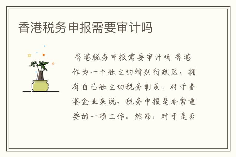 香港税务申报需要审计吗