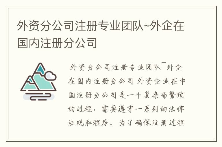 外资分公司注册专业团队~外企在国内注册分公司
