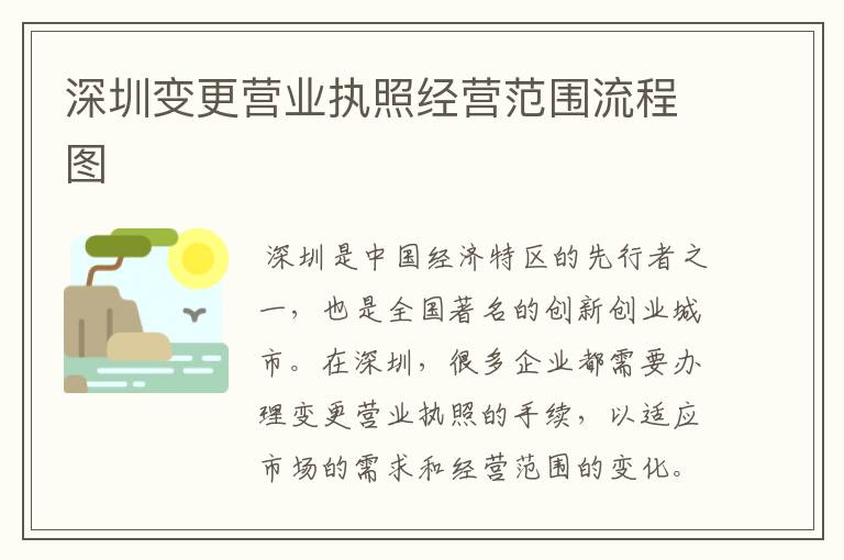 深圳变更营业执照经营范围流程图