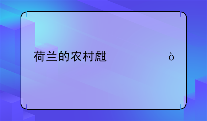 荷兰的农村生活？
