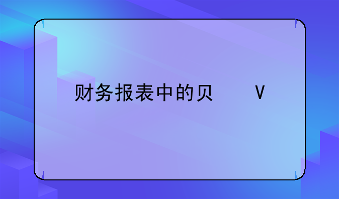 财务报表中的负数