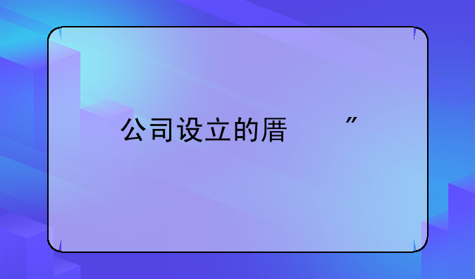 公司设立的原则