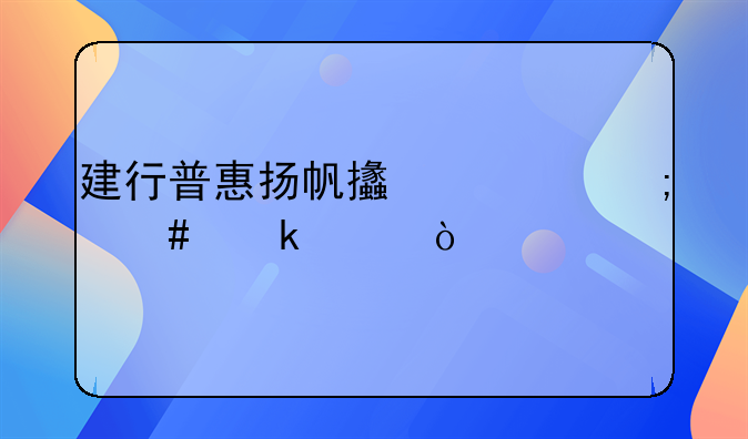 建行普惠扬帆支出怎么做账？
