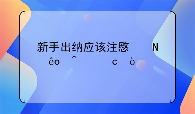 新手出纳应该注意哪些问题？