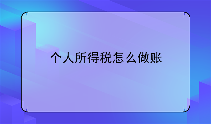 个人所得税怎么做账
