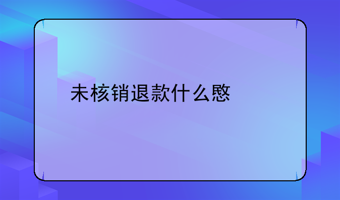 未核销退款什么意思