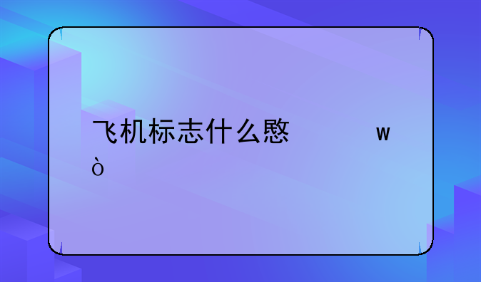 飞机标志什么意思？