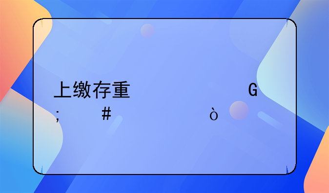 上缴存量资金怎么记账？