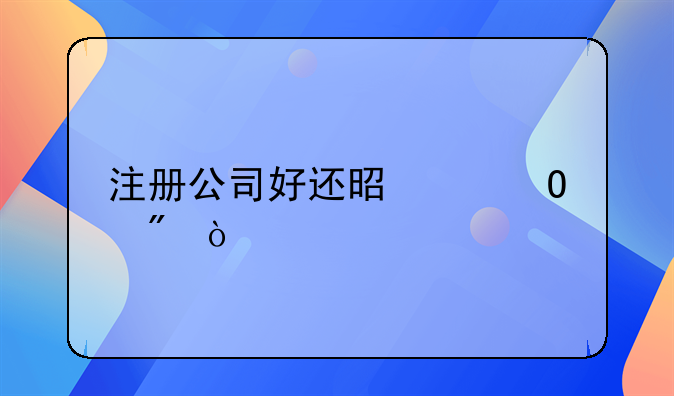 注册公司好还是个体户？