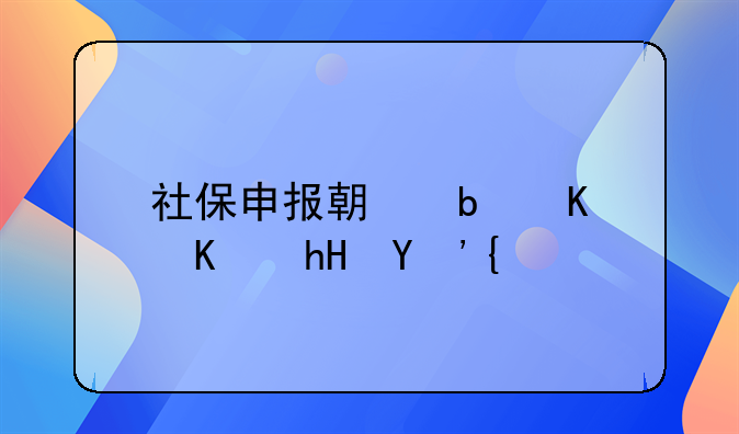 社保申报期是什么意思？