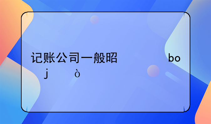 记账公司一般是干嘛的？