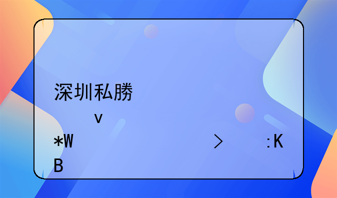 深圳私募股权投资公司排名