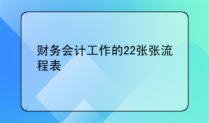 财务会计工作的22张张流程表