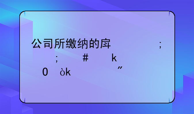 公司所缴纳的房产税怎么做账具体会计分录
