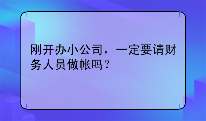 刚开办小公司,一定要请财务人员做帐吗?