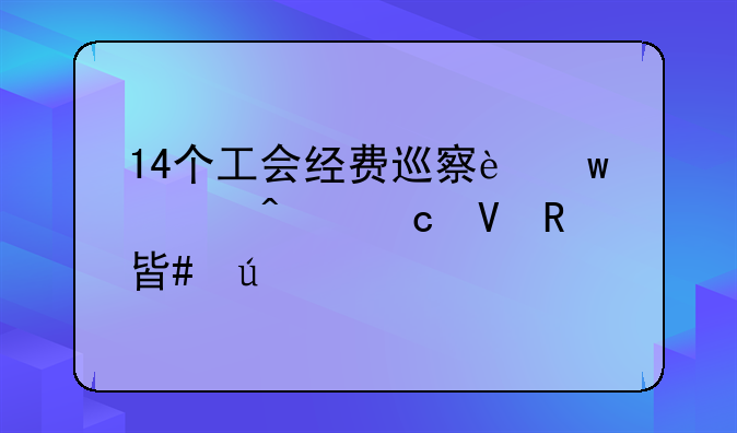 14个工会经费巡察违规问题整改案例