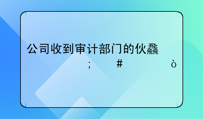 公司收到审计部门的伙食费怎么入？
