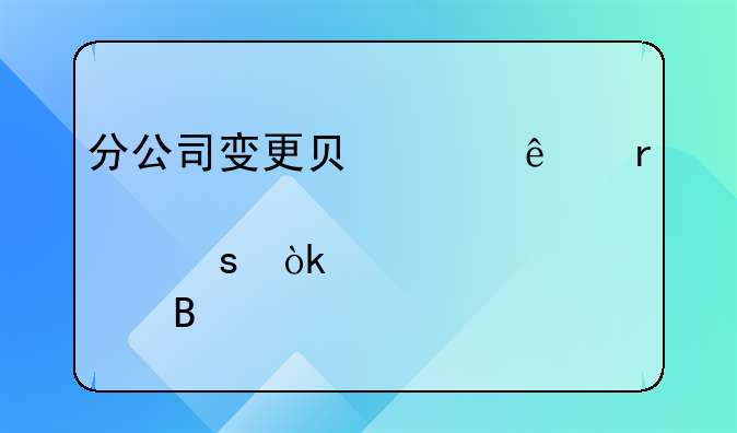 分公司变更负责人需要股东会决议吗