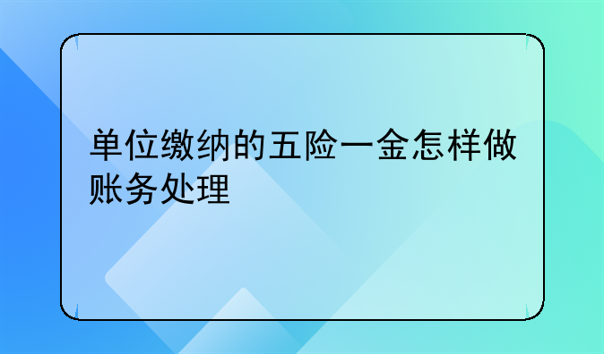 单位缴纳的五险一金怎样做账务处理