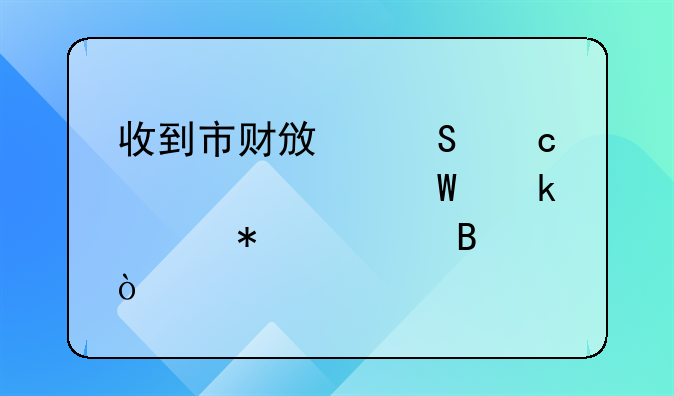 收到市财政返还款如何做账务处理？