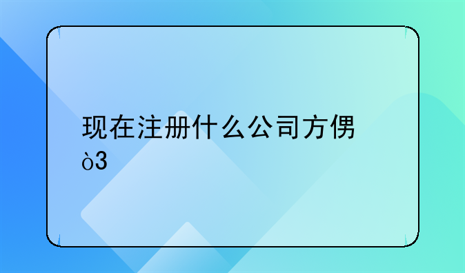 现在注册什么公司方便，手续简单？