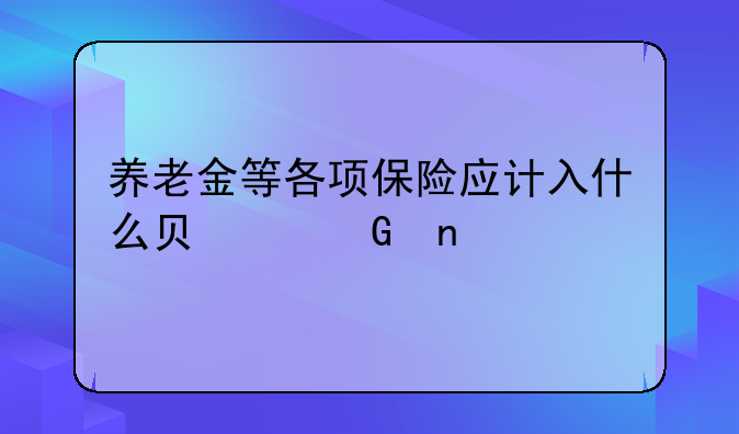 养老金等各项保险应计入什么负债科目
