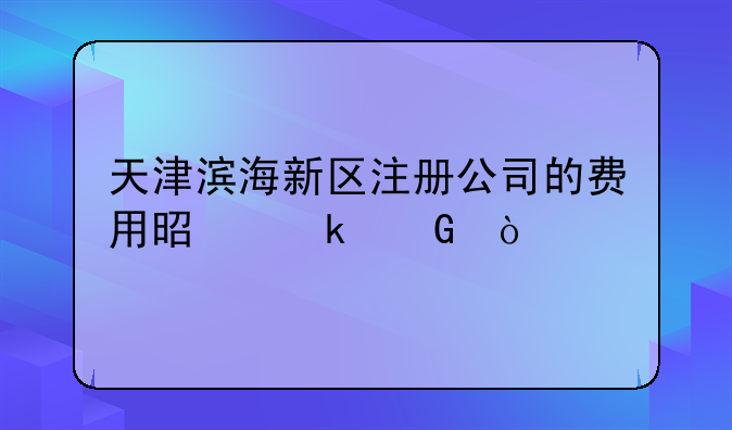天津滨海新区注册公司的费用是多少？