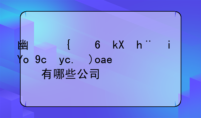 广州经济技术开发区西区有哪些公司？