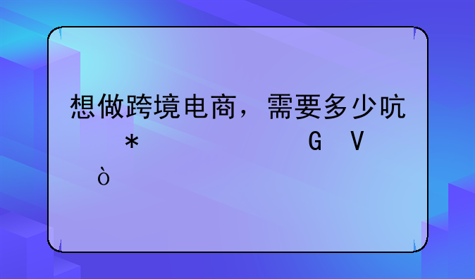 想做跨境电商，需要多少启动资金啊？
