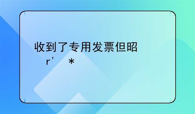 收到了专用发票但是没有抵扣怎么做账