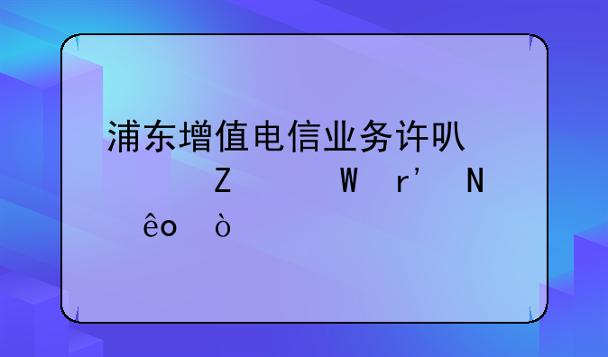 浦东增值电信业务许可证方法有哪些？
