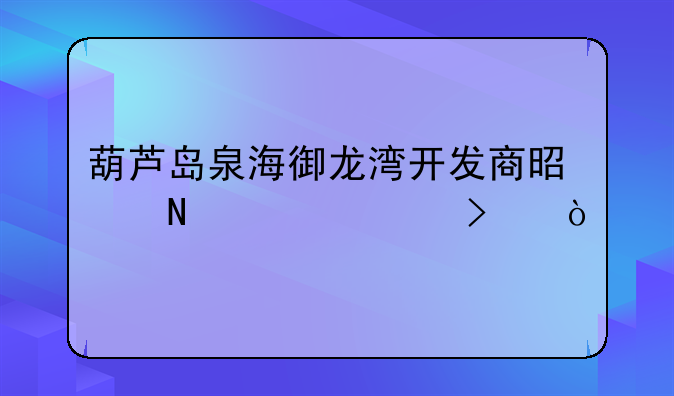 葫芦岛泉海御龙湾开发商是哪家公司？
