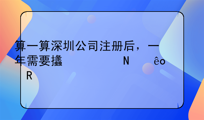 算一算深圳公司注册后，一年需要支出哪些费用