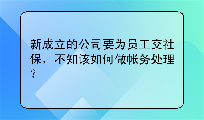 新成立的公司要为员工交社保，不知该如何做帐务处理？