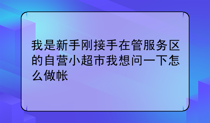 我是新手刚接手在管服务区的自营小超市我想问一下怎么做帐