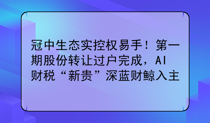 冠中生态实控权易手!第一期股份转让过户完成,AI财税“新贵”深蓝财
