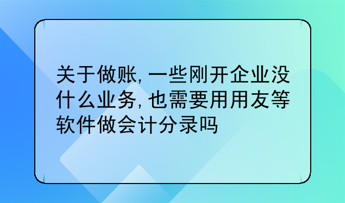 关于做账,一些刚开企业没什么业务,也需要用用友等软件做会计分录吗