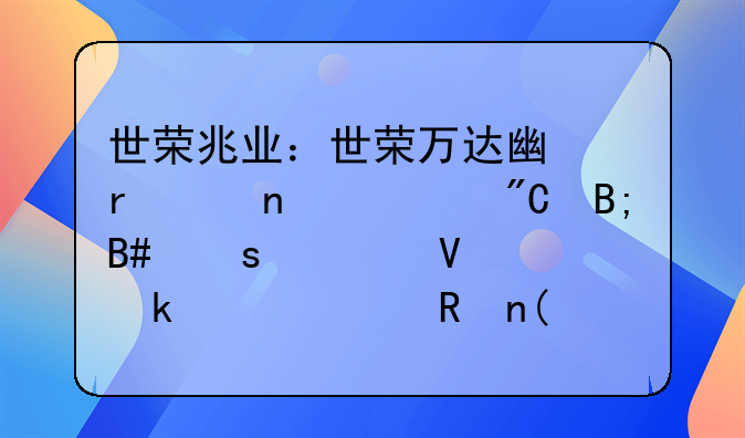 世荣兆业：世荣万达广场项目建成后合作大商业年净收益70%归公司所有