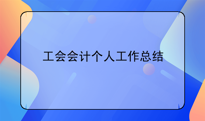 工会会计个人工作总结