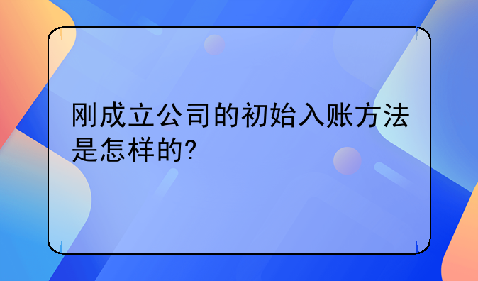 刚成立公司的初始入账方法是怎样的?