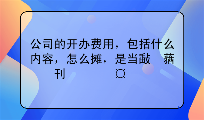 公司成立前期开办费作为投资款怎样做会计处理？，开办费账务处理
